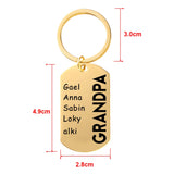 Personalized Grandpa Keychain,Custom Christmas Keychain with Names
