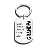 Personalized Grandpa Keychain,Custom Christmas Keychain with Names