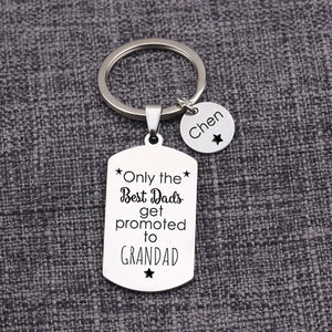 Personalized Grandpa Keychain Metal Dog Tag Father's Gift