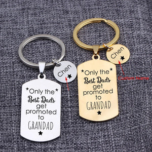 Personalized Grandpa Keychain Metal Dog Tag Father's Gift