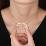 Personalized Half Heart Name Necklace For Mom Stainless Steel Name Chain