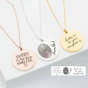 Handwriting Engraving Necklace Wedding Keepsake Collar