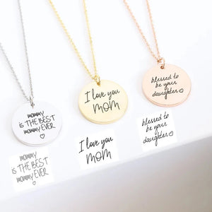 Personalized Handwriting Engraving Necklace Wedding Keepsake Collar Jewelry
