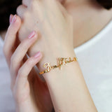Custom Letter Bangle Stainless Steel Bracelet