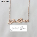 Customized Handwritten Name Necklace Art Signature Nameplate Pendant