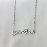 Customized Handwritten Name Necklace Art Signature Nameplate Pendant