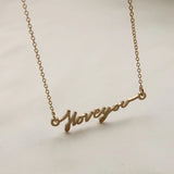 Customized Handwritten Name Necklace Art Signature Nameplate Pendant