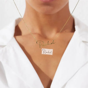 Name Necklace Art Signature Nameplate Necklace