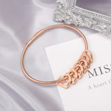 Personalized Heart Bracelet Engraved Names Stainless Steel Jewerly Bangle