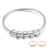 Personalized Heart Bracelet Engraved Names Stainless Steel Jewerly Bangle