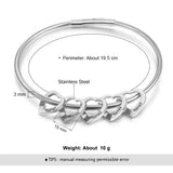 Personalized Heart Bracelet Engraved Names Stainless Steel Jewerly Bangle