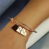 Personalized Heart Charm Bracelet For Mom Hand Engraved Name Jewelry Sisters