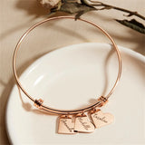 Personalized Heart Charm Bracelet For Mom Hand Engraved Name Jewelry Sisters