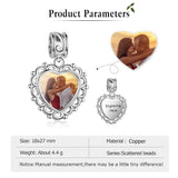 Personalized Heart Charms DIY Photo Engrave Beads for Bracelets