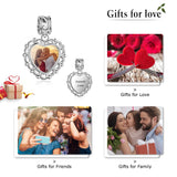 Personalized Heart Charms DIY Photo Engrave Beads for Bracelets
