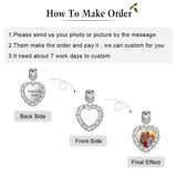 Personalized Heart Charms DIY Photo Engrave Beads for Bracelets