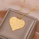 Heart Family Puzzle Necklace Name Necklace Stainless Steel Pendant Chain