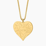 Heart Family Puzzle Necklace Name Necklace Stainless Steel Pendant Chain