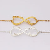 Custom Heart Infinity Name Bracelet Stainless Steel 1-4 Names