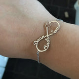 Custom Heart Infinity Name Bracelet Stainless Steel 1-4 Names