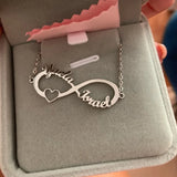 Custom Heart Infinity Name Bracelet Stainless Steel 1-4 Names