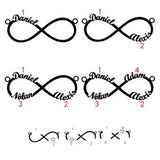 Customized Heart Infinity Pendant Necklace for Women with Names Charm Jewelry