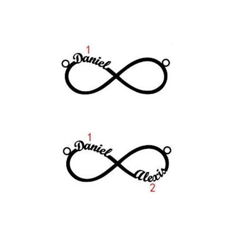 Customized Heart Infinity Pendant Necklace for Women with Names Charm Jewelry