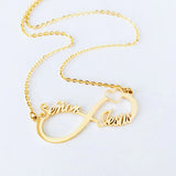 Customized Heart Infinity Pendant Necklace for Women with Names Charm Jewelry