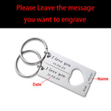 Personalized Heart Keychain Anniversary Gift for Couples