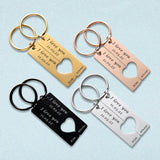 Personalized Heart Keychain Anniversary Gift for Couples
