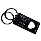 Personalized Heart Keychain Anniversary Gift for Couples