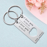 Personalized Heart Keychain Anniversary Gift for Couples