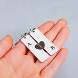 Personalized Heart Keychain Initials Name Wedding Love Couples Key Chain
