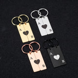 Personalized Heart Keychain Initials Name Wedding Love Couples Key Chain