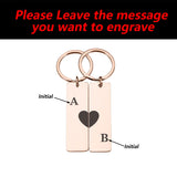 Personalized Heart Keychain Initials Name Wedding Love Couples Key Chain