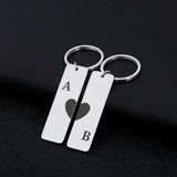 Personalized Heart Keychain Initials Name Wedding Love Couples Key Chain