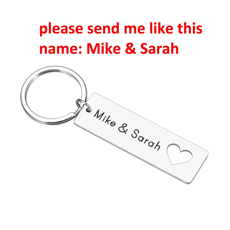 Personalized Heart Keychain Lover Name for Wedding Couples Keychain