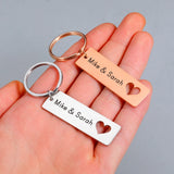 Personalized Heart Keychain Lover Name for Wedding Couples Keychain