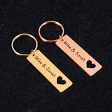 Personalized Heart Keychain Lover Name for Wedding Couples Keychain