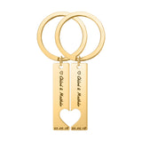 Personalized Heart Keychain Couples Engraved Love Keyring