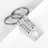 Personalized Heart Keychain Couples Engraved Love Keyring