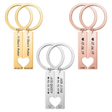 Personalized Heart Keychain Couples Engraved Love Keyring