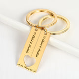 Personalized Heart Keychain Couples Engraved Love Keyring