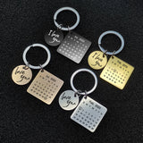 Personalized Heart Keychain Set Engraved King Date and Name Love Keyring