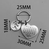 Personalized Heart Keychain Set Engraved King Date and Name Love Keyring