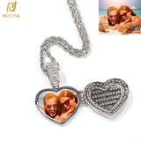 Personalized Heart Locket Necklace Flip Photo Necklace