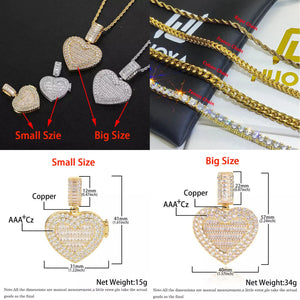 Personalized Heart Locket Necklace Flip Photo Necklace