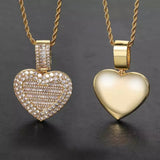 Personalized Heart Locket Necklace Flip Photo Necklace