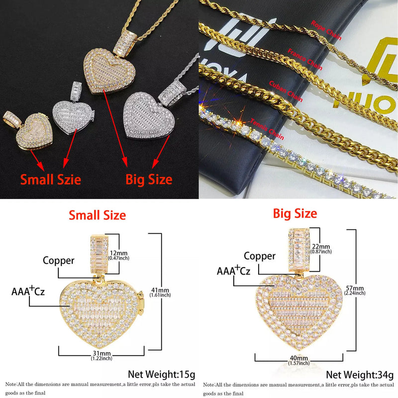 Personalized Heart Locket Necklace Flip Photo Necklace