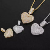 Personalized Heart Locket Necklace Flip Photo Necklace
